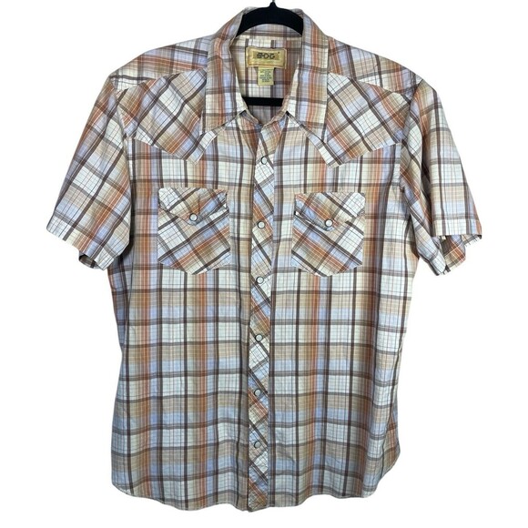VINTAGE BDG MEN’S PEARL SNAP WESTERN COWBOY‎ SHORT SLEEVE SHIRT SIZE XLARGE - Picture 1 of 9